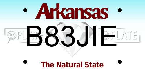 B83JIE Arkansas License Plate