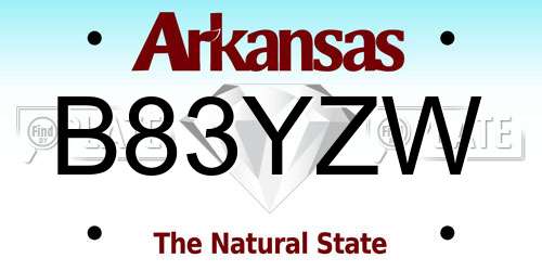 B83YZW Arkansas License Plate