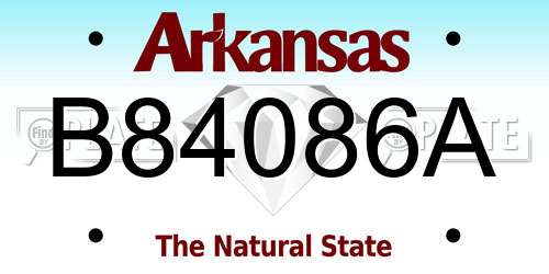 B84086A Arkansas License Plate