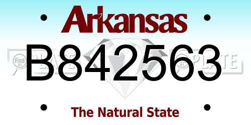 B842563 Arkansas License Plate