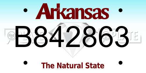 B842863 Arkansas License Plate