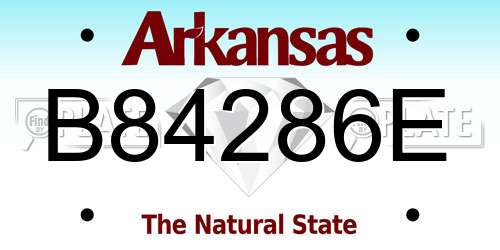 B84286E Arkansas License Plate