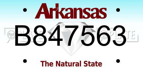B847563 Arkansas License Plate