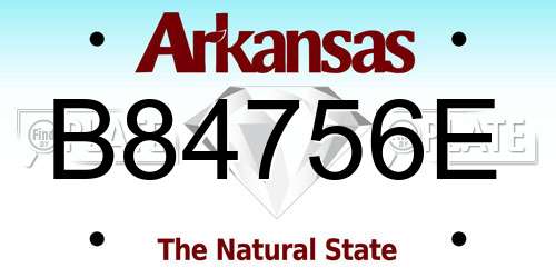 B84756E Arkansas License Plate