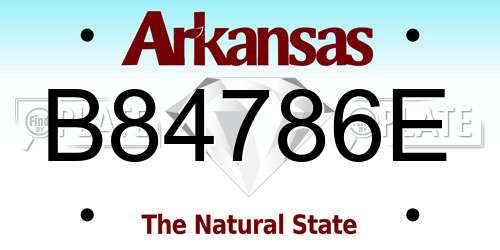 B84786E Arkansas License Plate