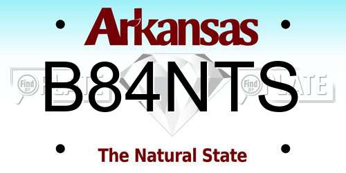 B84NTS Arkansas License Plate