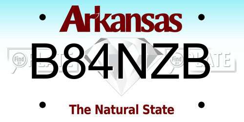 B84NZB Arkansas License Plate