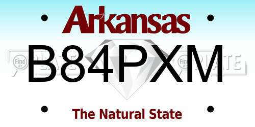 B84PXM Arkansas License Plate