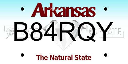 B84RQY Arkansas License Plate