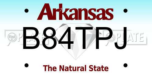 B84TPJ Arkansas License Plate