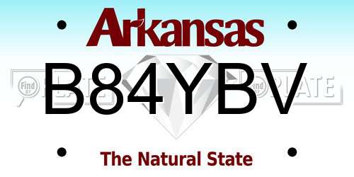 B84YBV Arkansas License Plate