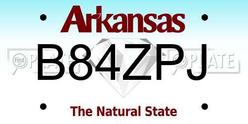 B84ZPJ Arkansas License Plate