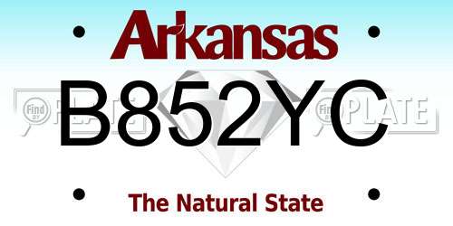 B852YC Arkansas License Plate