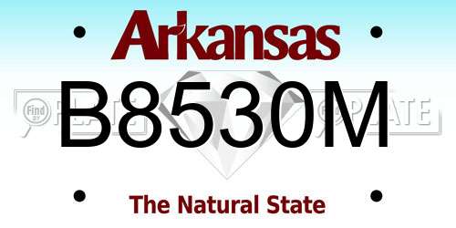 B8530M Arkansas License Plate