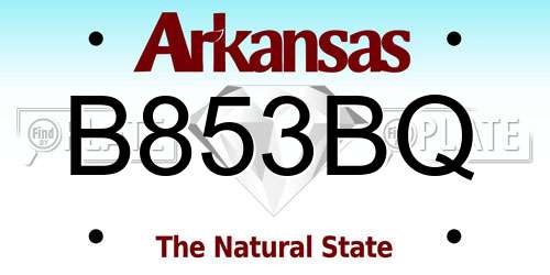 B853BQ Arkansas License Plate