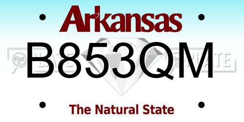 B853QM Arkansas License Plate
