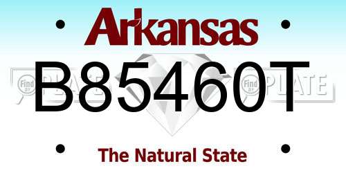 B85460T Arkansas License Plate