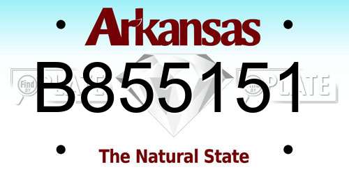 B855151 Arkansas License Plate