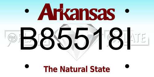 B85518I Arkansas License Plate