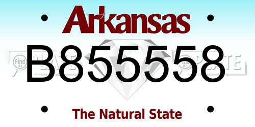B855558 Arkansas License Plate