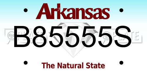 B85555S Arkansas License Plate