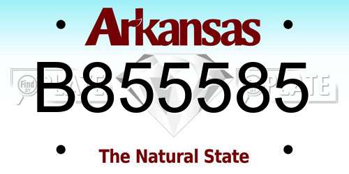 B855585 Arkansas License Plate