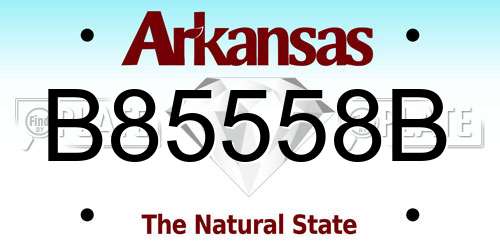 B85558B Arkansas License Plate