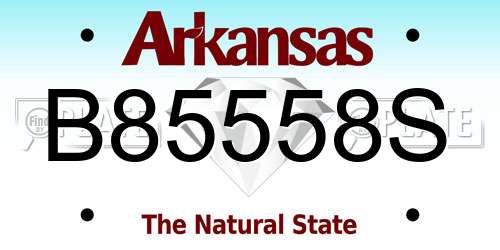 B85558S Arkansas License Plate