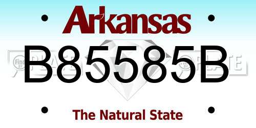 B85585B Arkansas License Plate