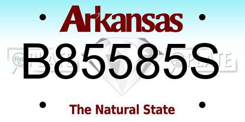 B85585S Arkansas License Plate