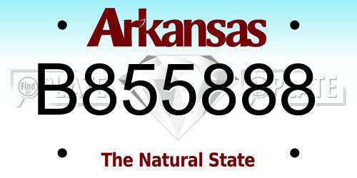 B855888 Arkansas License Plate
