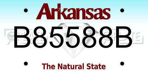 B85588B Arkansas License Plate