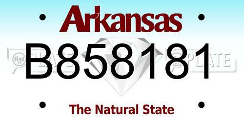 B858181 Arkansas License Plate