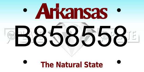 B858558 Arkansas License Plate