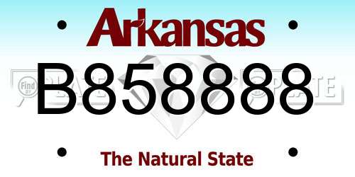 B858888 Arkansas License Plate
