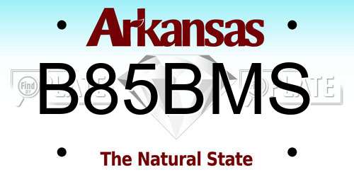 B85BMS Arkansas License Plate