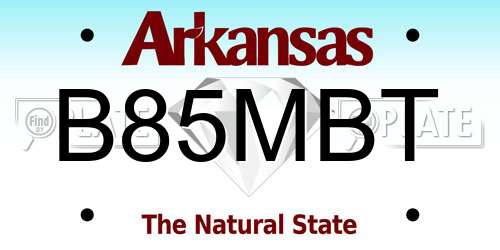 B85MBT Arkansas License Plate