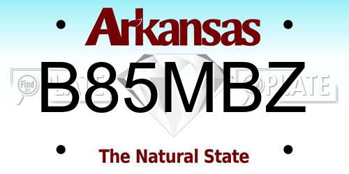 B85MBZ Arkansas License Plate