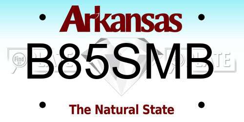 B85SMB Arkansas License Plate