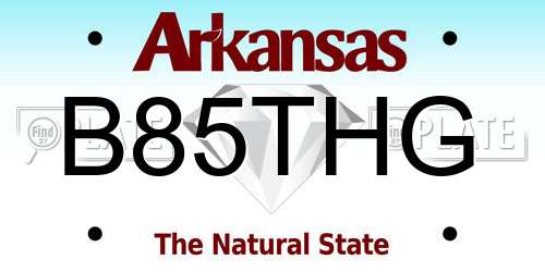 B85THG Arkansas License Plate