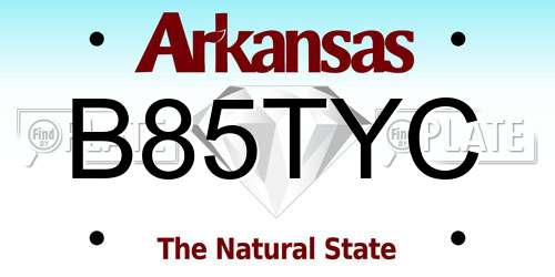 B85TYC Arkansas License Plate