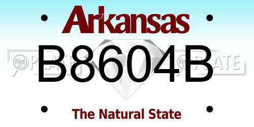 B8604B Arkansas License Plate