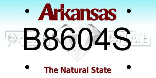 B8604S Arkansas License Plate