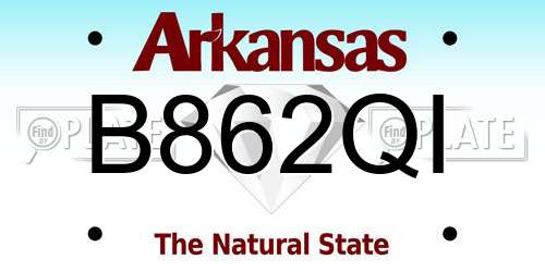 B862QI Arkansas License Plate
