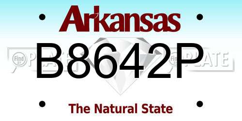 B8642P Arkansas License Plate