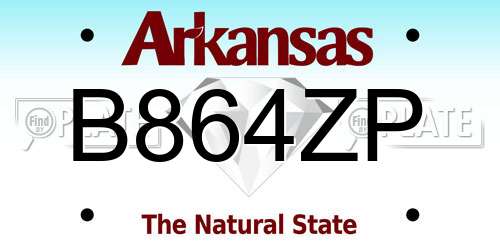 B864ZP Arkansas License Plate