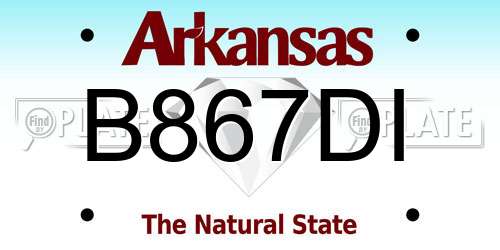 B867DI Arkansas License Plate