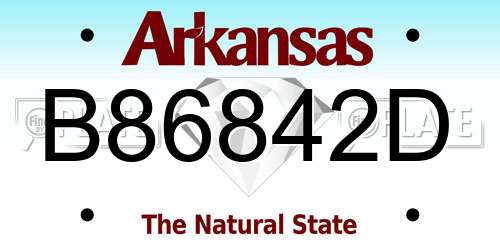 B86842D Arkansas License Plate