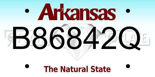B86842Q Arkansas License Plate