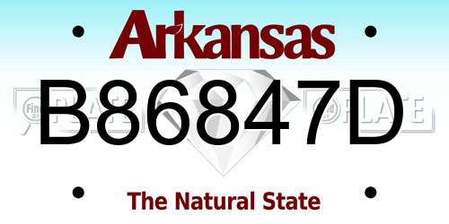 B86847D Arkansas License Plate